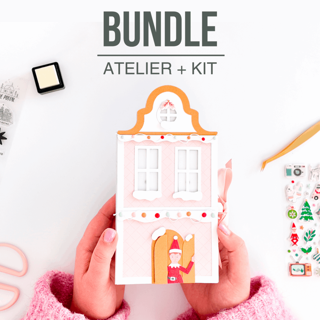 bundle cours atelier en ligne de scrapbooking et kit de materiel les lumieres de noel de jolies choses