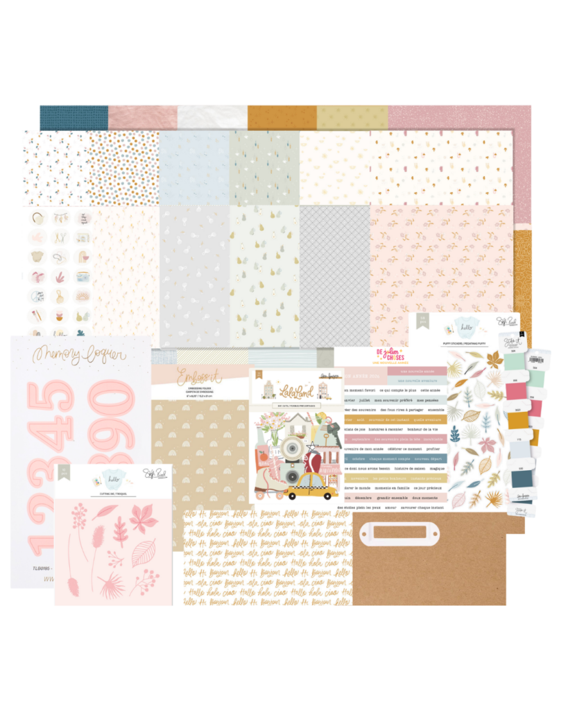 visuels de tous les articles du kit de matériel une nouvelle année