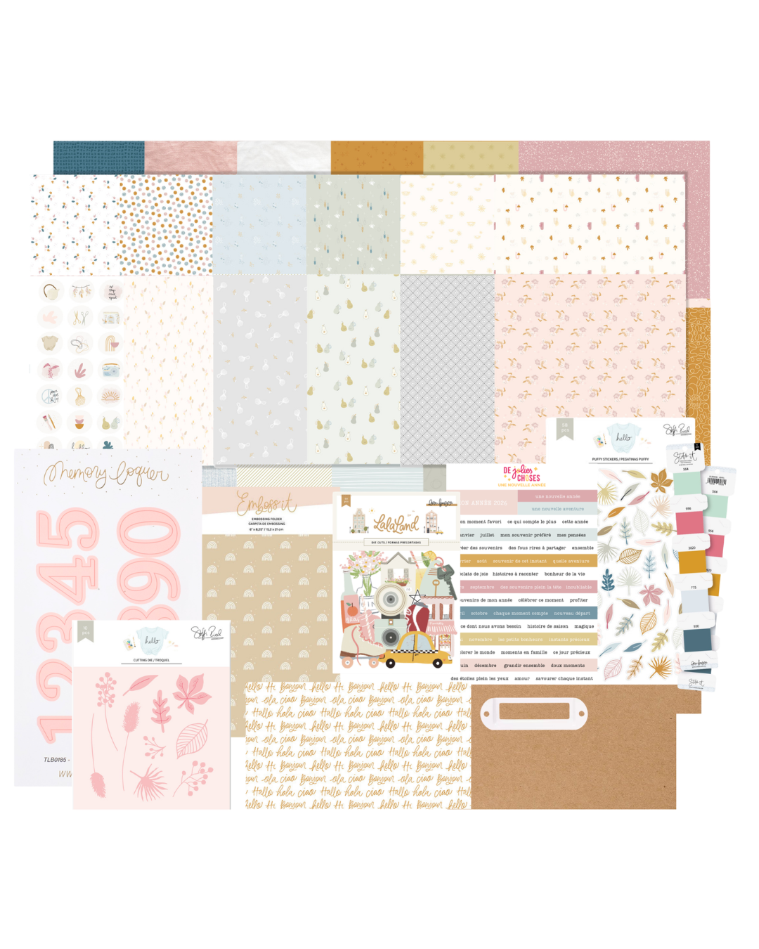 visuels de tous les articles du kit de matériel une nouvelle année