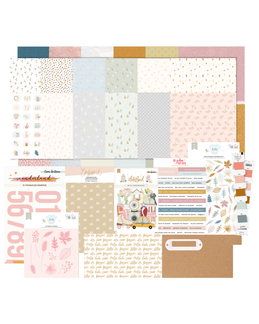 visuels de tous les articles du kit de matériel une nouvelle année