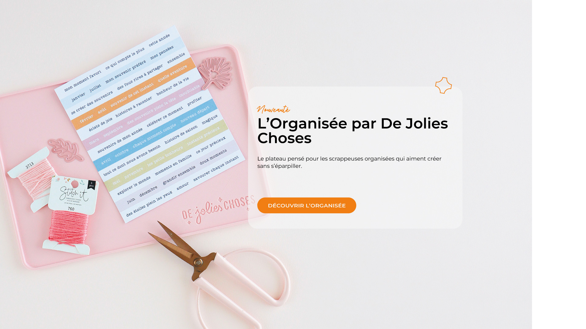 plateau scrapbooking organisee carnet