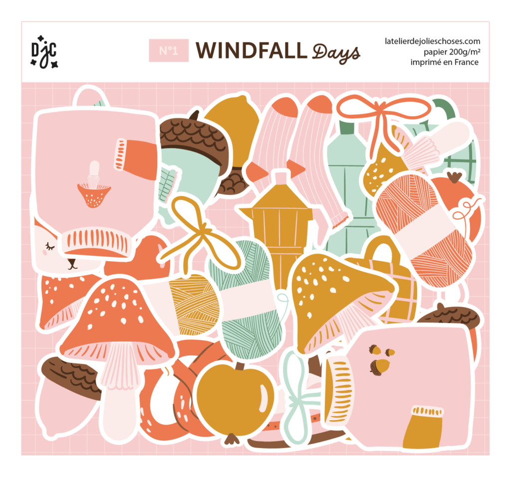 lot de die cuts pour le scrapbooking Windfall Days