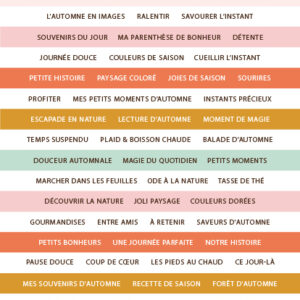 planche de mots à découper scrapbooking Windfall Days